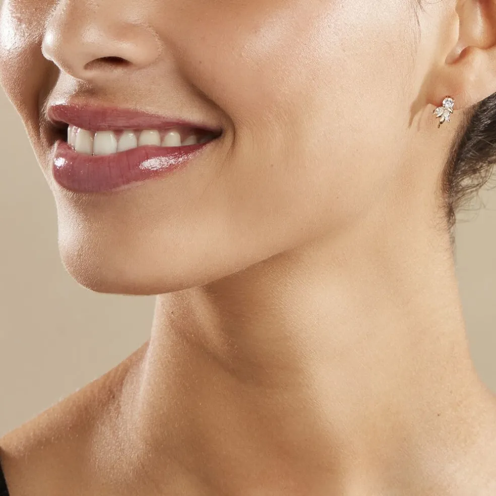 Bijoux D'oreilles Alexine Or Jaune Oxyde De Zirconium
