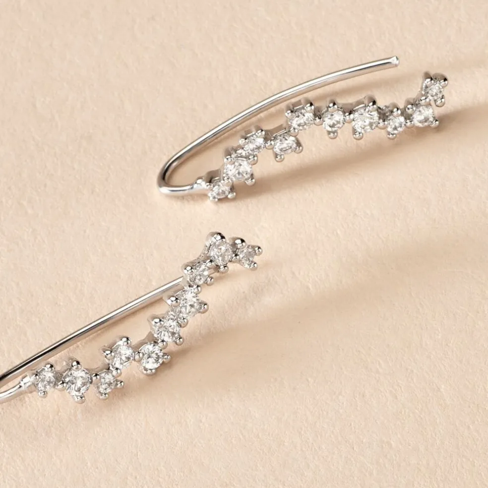 Bijoux D'oreilles Brandi Argent Rhodié Oxyde De Zirconium