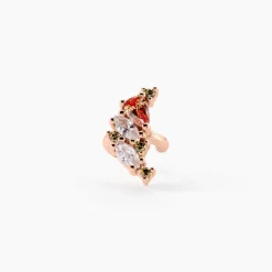 Bijoux D'oreilles Camelia Argent Rose Oxyde De Zirconium