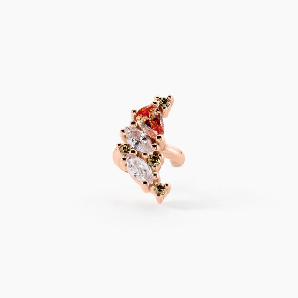 Bijoux D'oreilles Camelia Argent Rose Oxyde De Zirconium