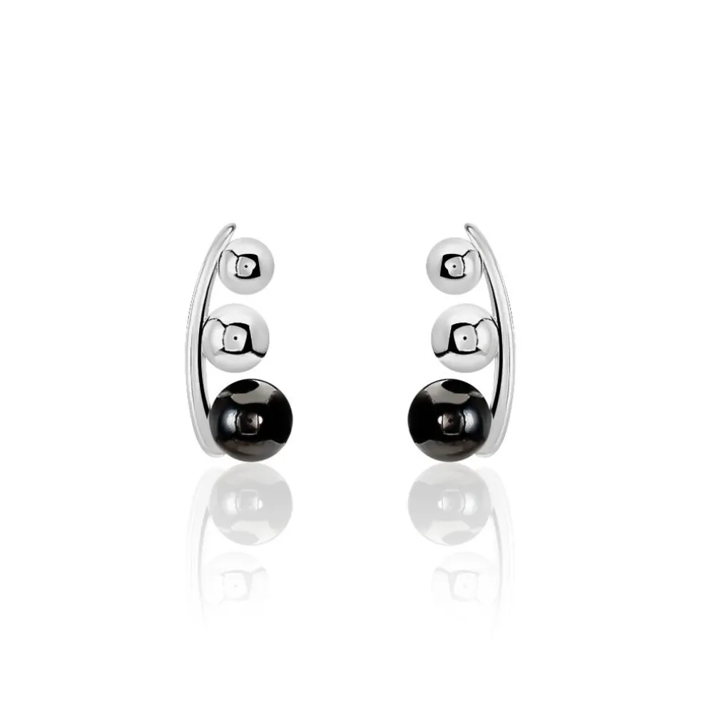 Bijoux D'oreilles Cleya Argent Blanc Céramique