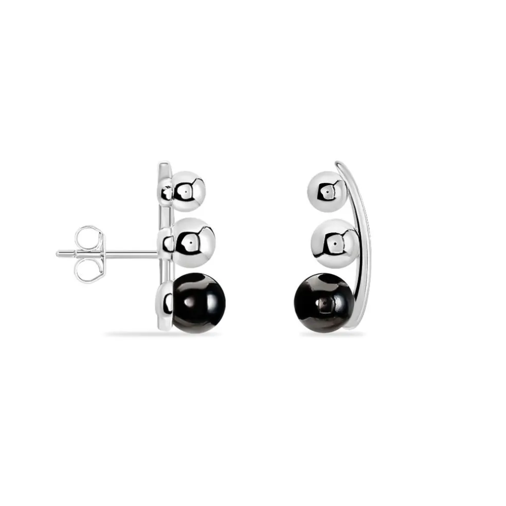 Bijoux D'oreilles Cleya Argent Blanc Céramique