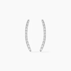 Bijoux D'oreilles Eleana Or Blanc Oxyde De Zirconium