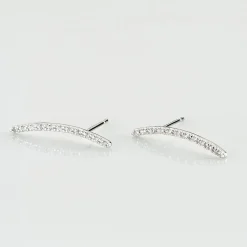 Bijoux D'oreilles Eleana Or Blanc Oxyde De Zirconium
