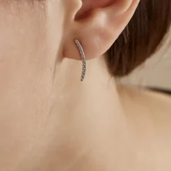 Bijoux D'oreilles Eleana Or Blanc Oxyde De Zirconium