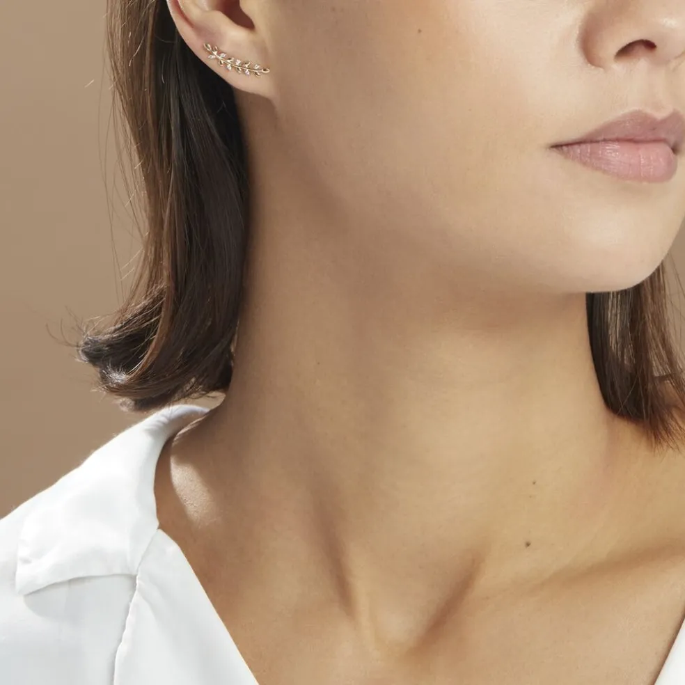 Bijoux D'oreilles Eloiza Or Jaune Oxyde De Zirconium