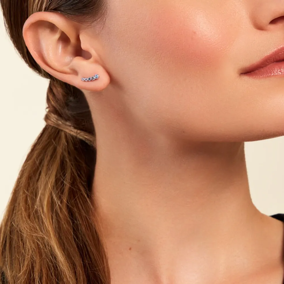 Bijoux D'oreilles Elorine Argent Blanc Oxyde De Zirconium