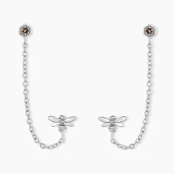 Bijoux D'oreilles Honey Argent Blanc Oxyde De Zirconium