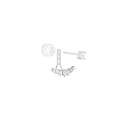 Bijoux D'oreilles Kyoto Or Blanc Oxyde De Zirconium