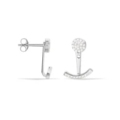 Bijoux D'oreilles Phybie Argent Blanc Oxyde De Zirconium