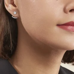 Bijoux D'oreilles Phybie Argent Blanc Oxyde De Zirconium