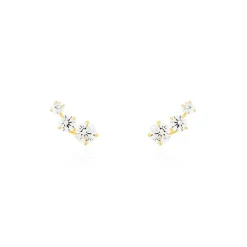 Bijoux D'oreilles Raffaele Or Jaune Oxyde De Zirconium