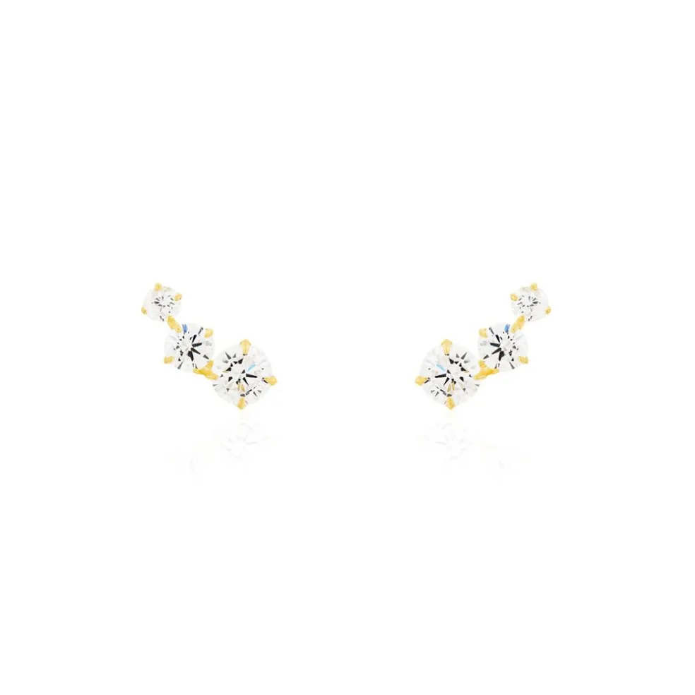 Bijoux D'oreilles Raffaele Or Jaune Oxyde De Zirconium
