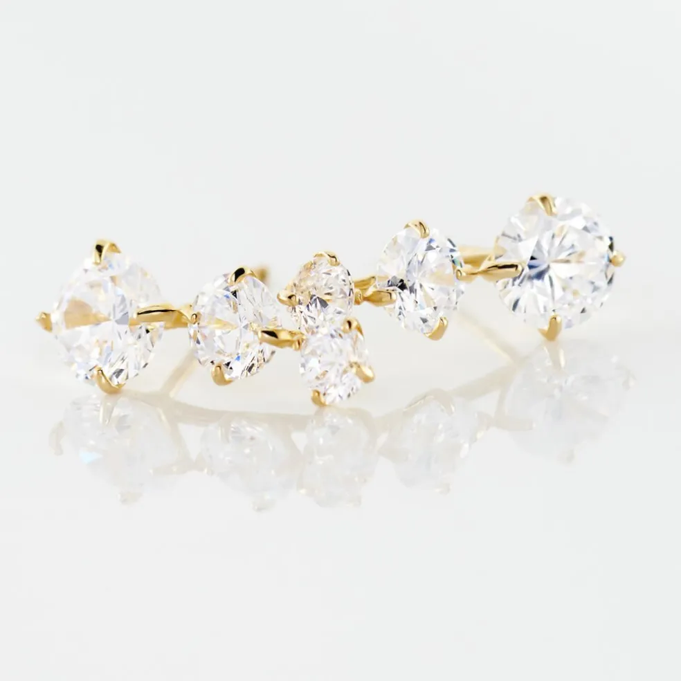 Bijoux D'oreilles Raffaele Or Jaune Oxyde De Zirconium