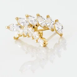 Bijoux D'oreilles Resa Or Jaune Oxyde De Zirconium