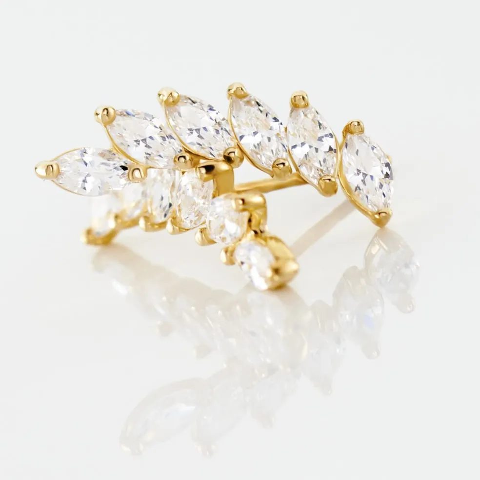 Bijoux D'oreilles Resa Or Jaune Oxyde De Zirconium