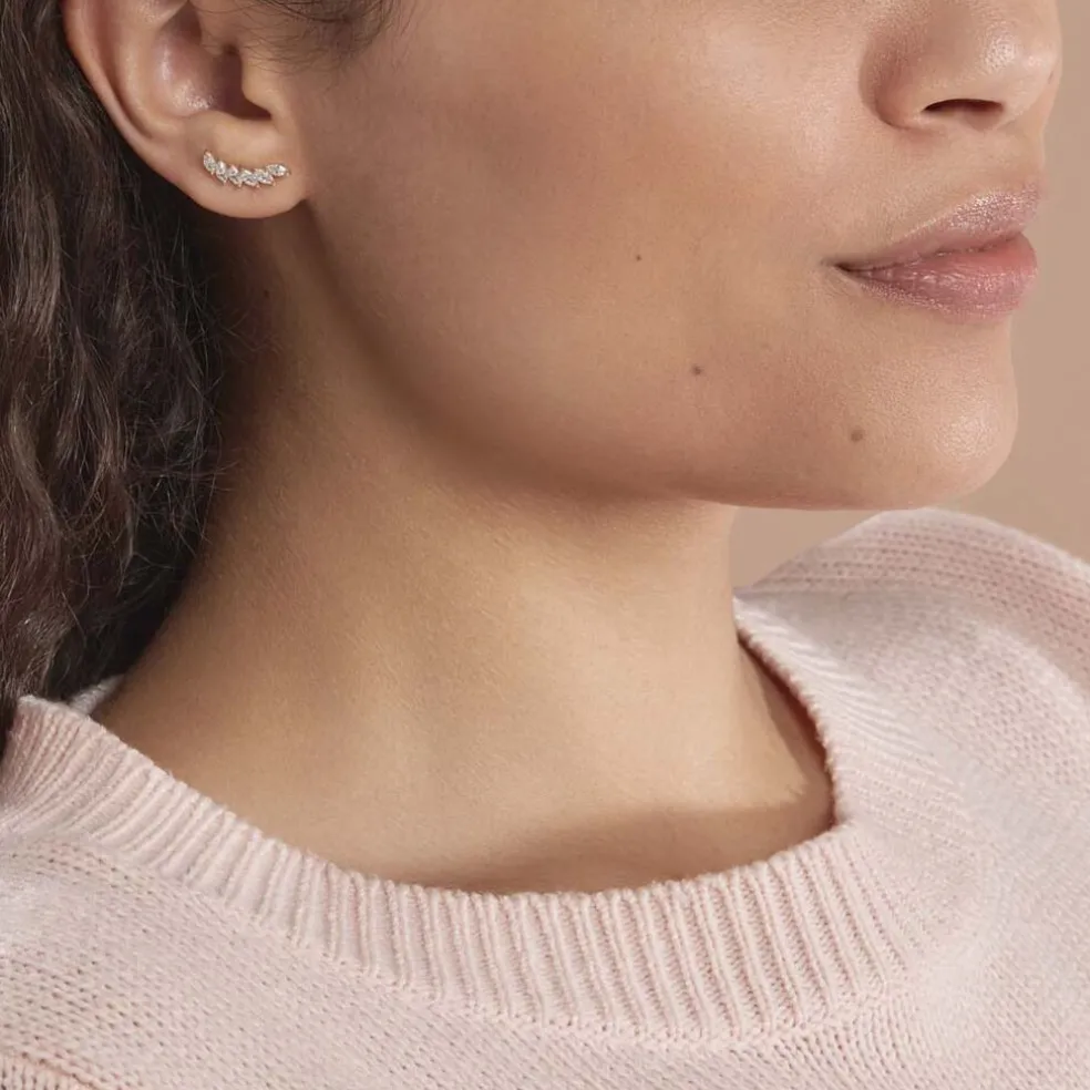 Bijoux D'oreilles Resa Or Jaune Oxyde De Zirconium