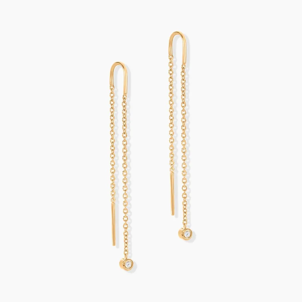 Bijoux D'oreilles Samiha Plaqué Or Jaune Oxyde De Zirconium