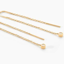 Bijoux D'oreilles Samiha Plaqué Or Jaune Oxyde De Zirconium