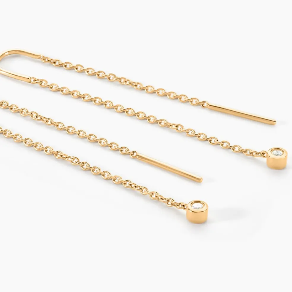 Bijoux D'oreilles Samiha Plaqué Or Jaune Oxyde De Zirconium