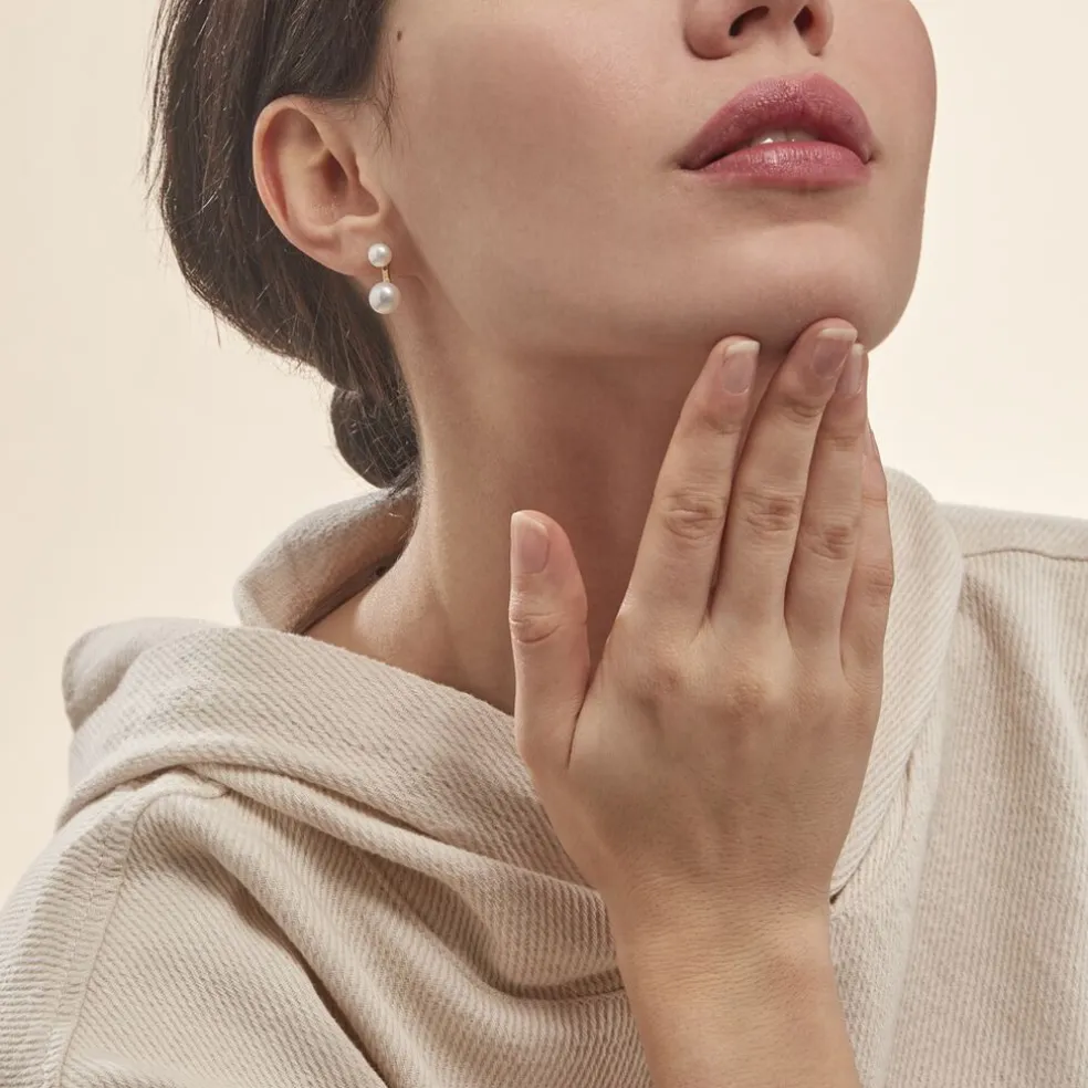 Bijoux D'oreilles Seona Or Jaune Perle De Culture