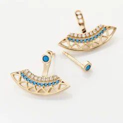 Bijoux D'oreilles Zoila Plaqué Or Jaune Oxyde De Zirconium