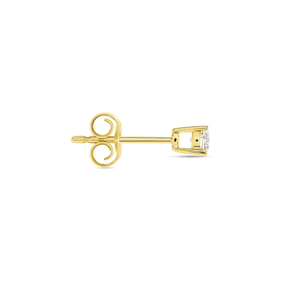Boucle D'oreille Puce Unitaire Victoria Or Jaune Diamant