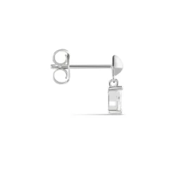 Boucle D'oreille Puce Unitaire Deorsa Argent Blanc Oxyde De Zirconium