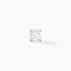 Boucle D'oreille Puce Unitaire Adam Plaqué Or Doré Oxyde