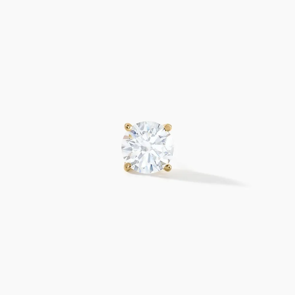 Boucle D'oreille Puce Unitaire Adam Plaqué Or Doré Oxyde