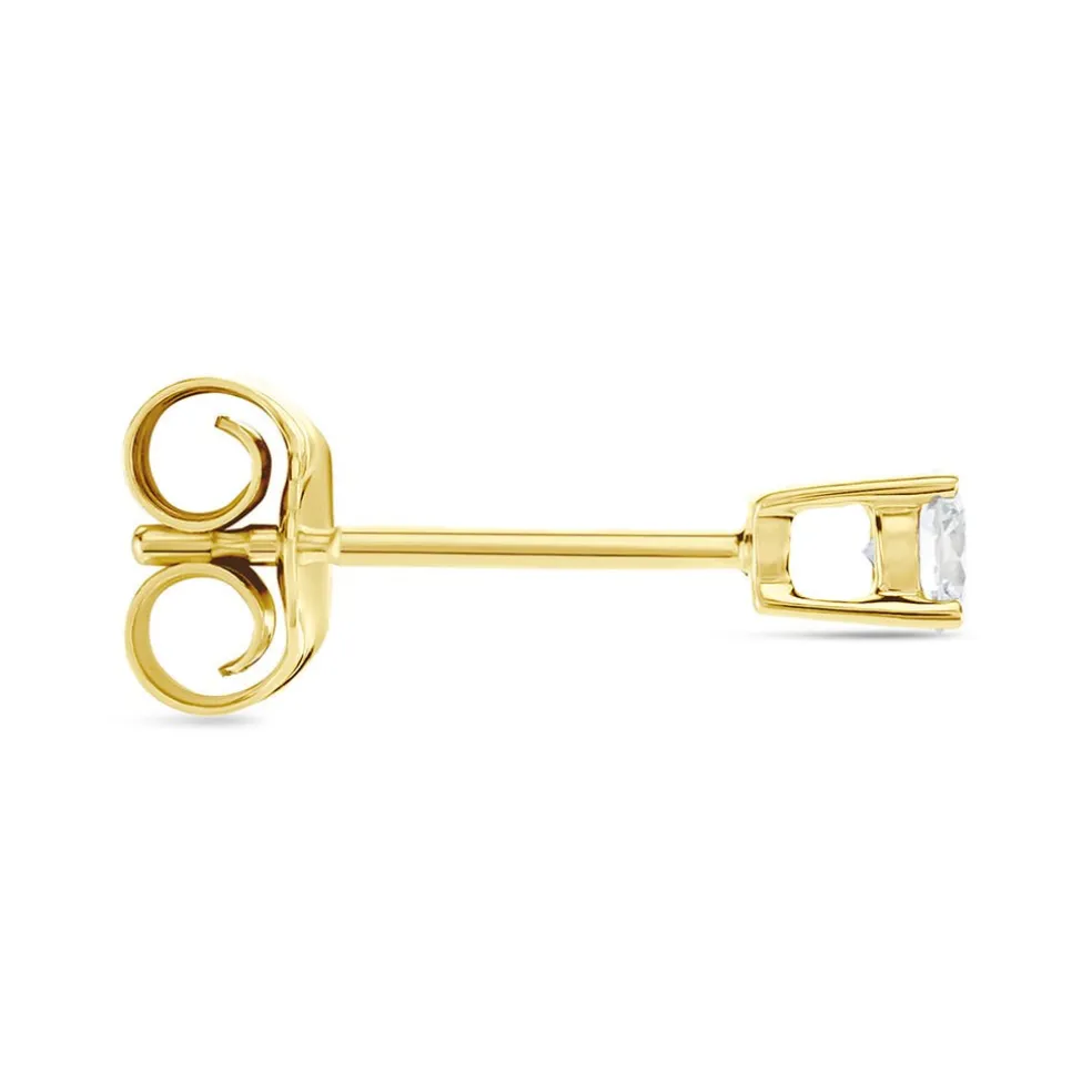 Boucle D'oreille Puce Unitaire Victoria Or Jaune Diamant