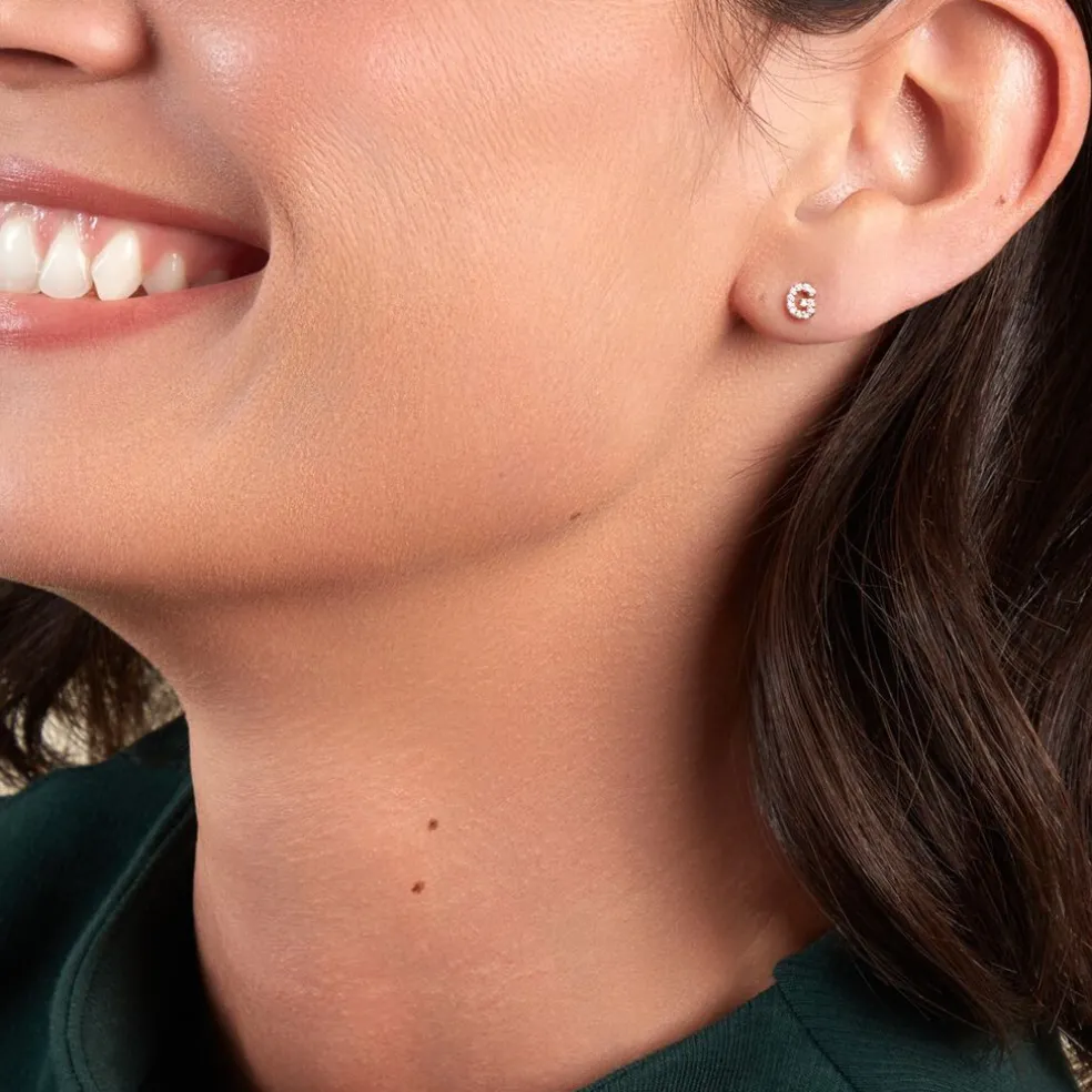 Boucle D'oreille Puce Unitaire Jodoca Or Jaune Oxyde De Zirconium