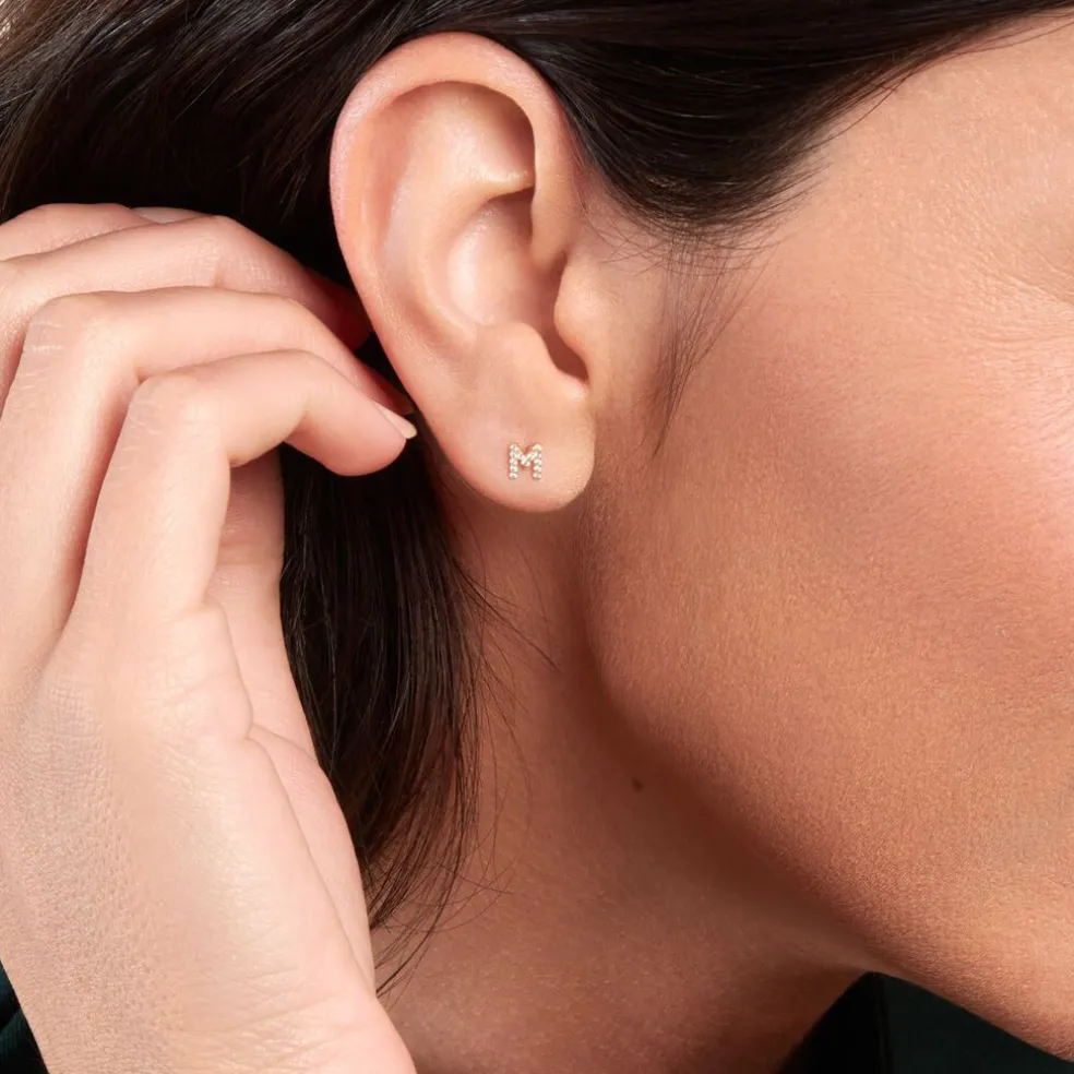 Boucle D'oreille Puce Unitaire Jodoca Or Jaune Oxyde De Zirconium