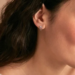 Boucle D'oreille Puce Unitaire Duane Argent Blanc Oxyde De Zirconium