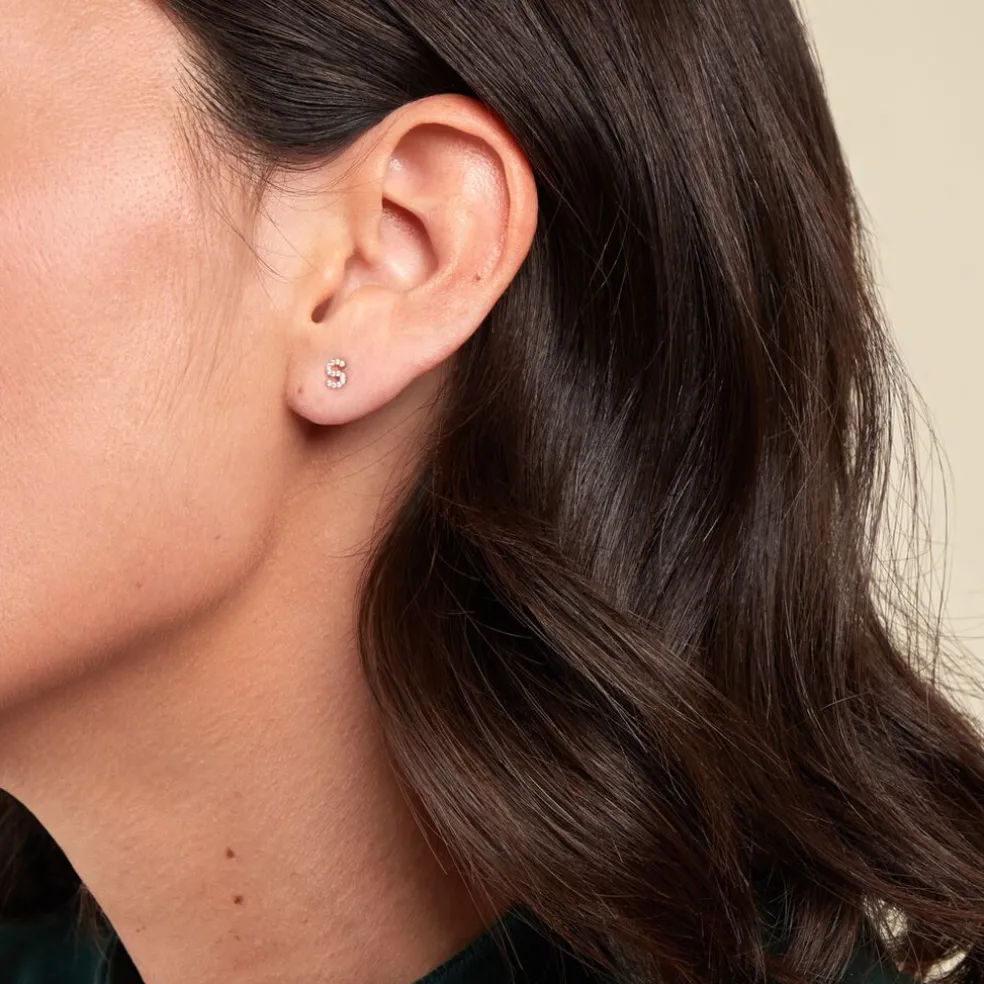 Boucle D'oreille Puce Unitaire Jodoca Or Jaune Oxyde De Zirconium