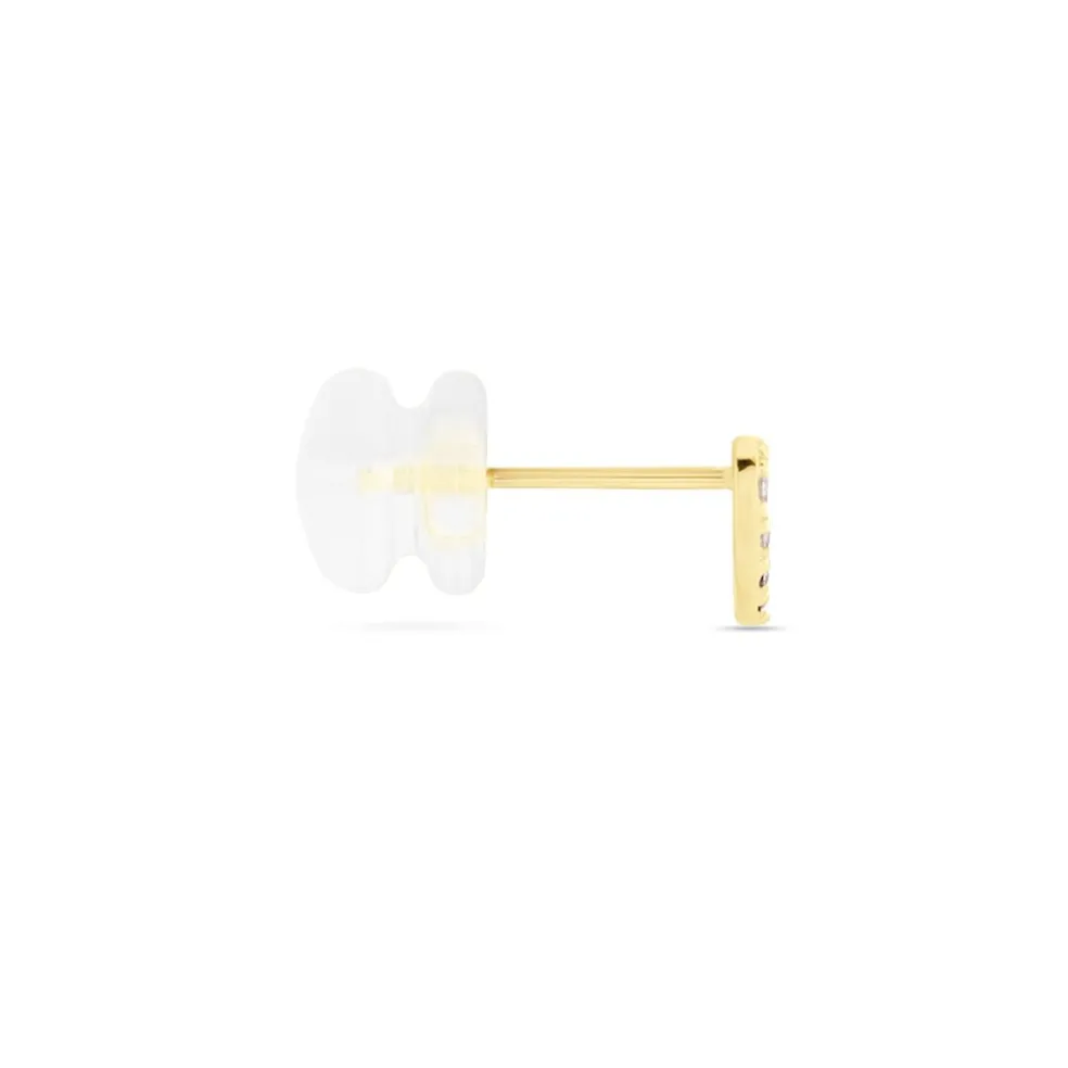 Boucle D'oreille Puce Unitaire Howie Or Jaune Oxyde De Zirconium