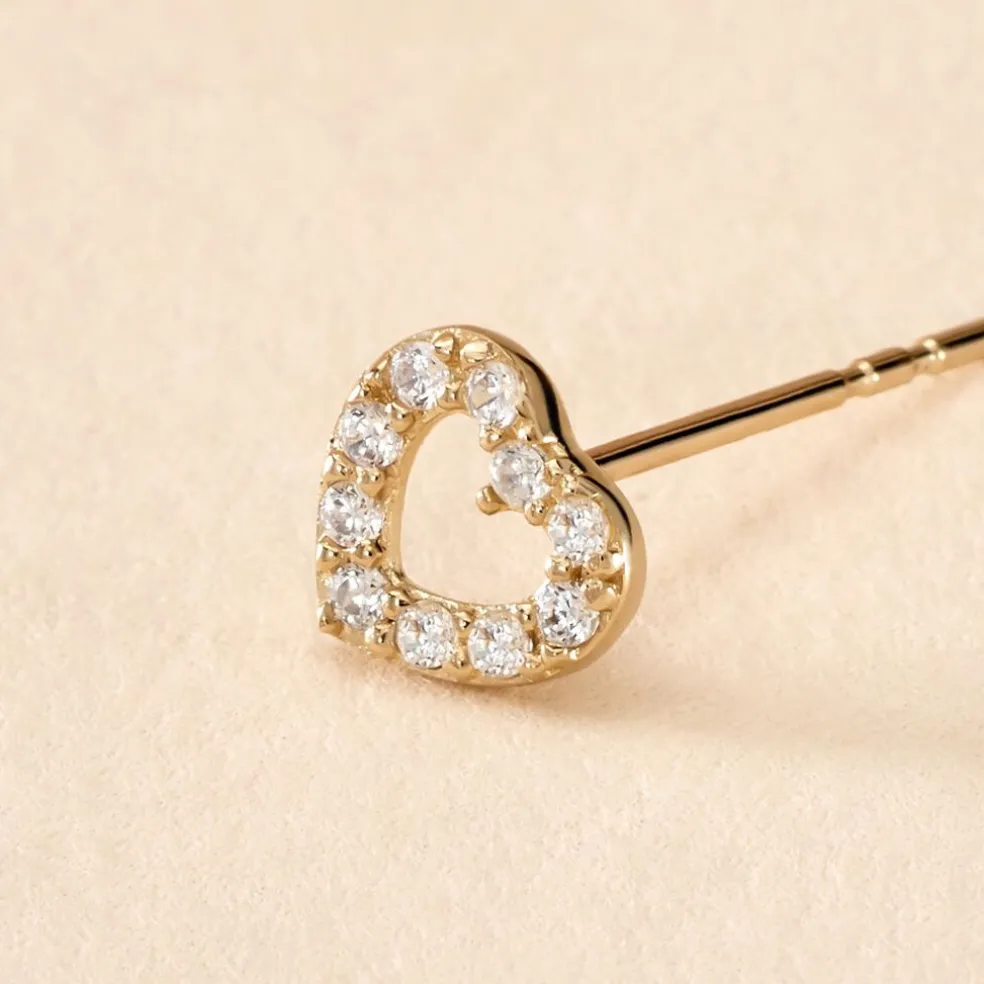 Boucle D'oreille Puce Unitaire Howie Or Jaune Oxyde De Zirconium