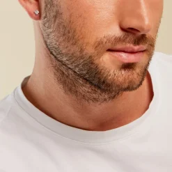 Boucle D'oreille Puce Unitaire Paco Argent Blanc Oxyde De Zirconium