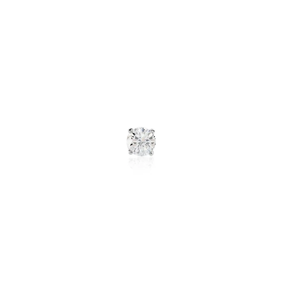 Boucle D'oreille Puce Unitaire Victoria Or Blanc Diamant