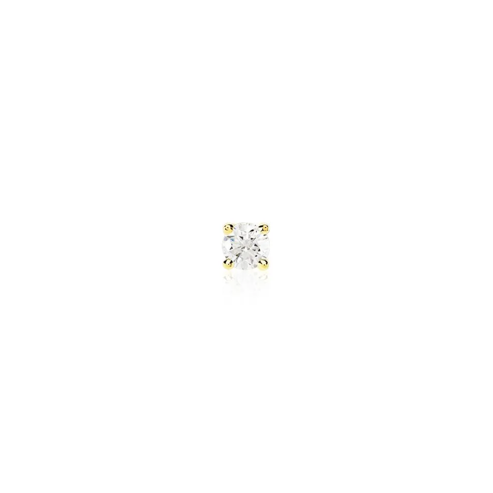 Boucle D'oreille Puce Unitaire Victoria Or Jaune Diamant