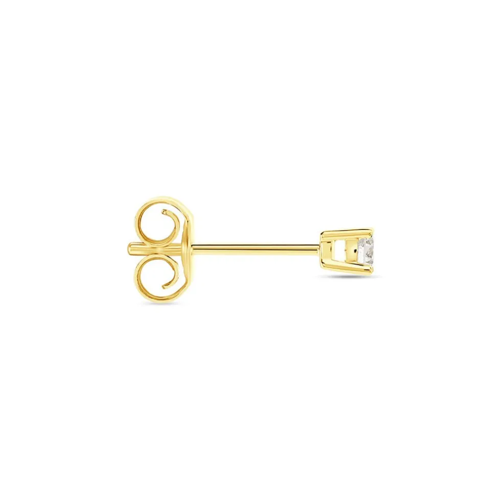 Boucle D'oreille Puce Unitaire Victoria Or Jaune Diamant