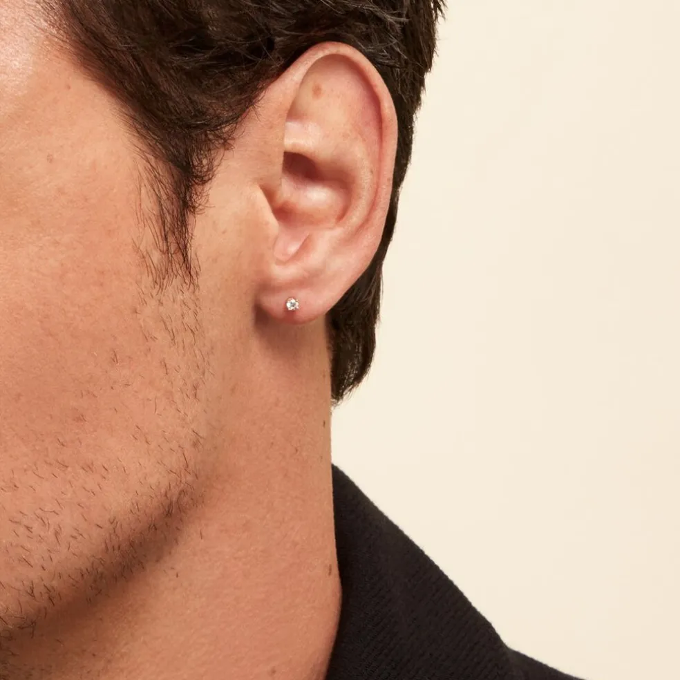 Boucle D'oreille Puce Unitaire Victoria Or Jaune Diamant