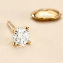 Boucle D'oreille Puce Unitaire Victoria Or Jaune Diamant