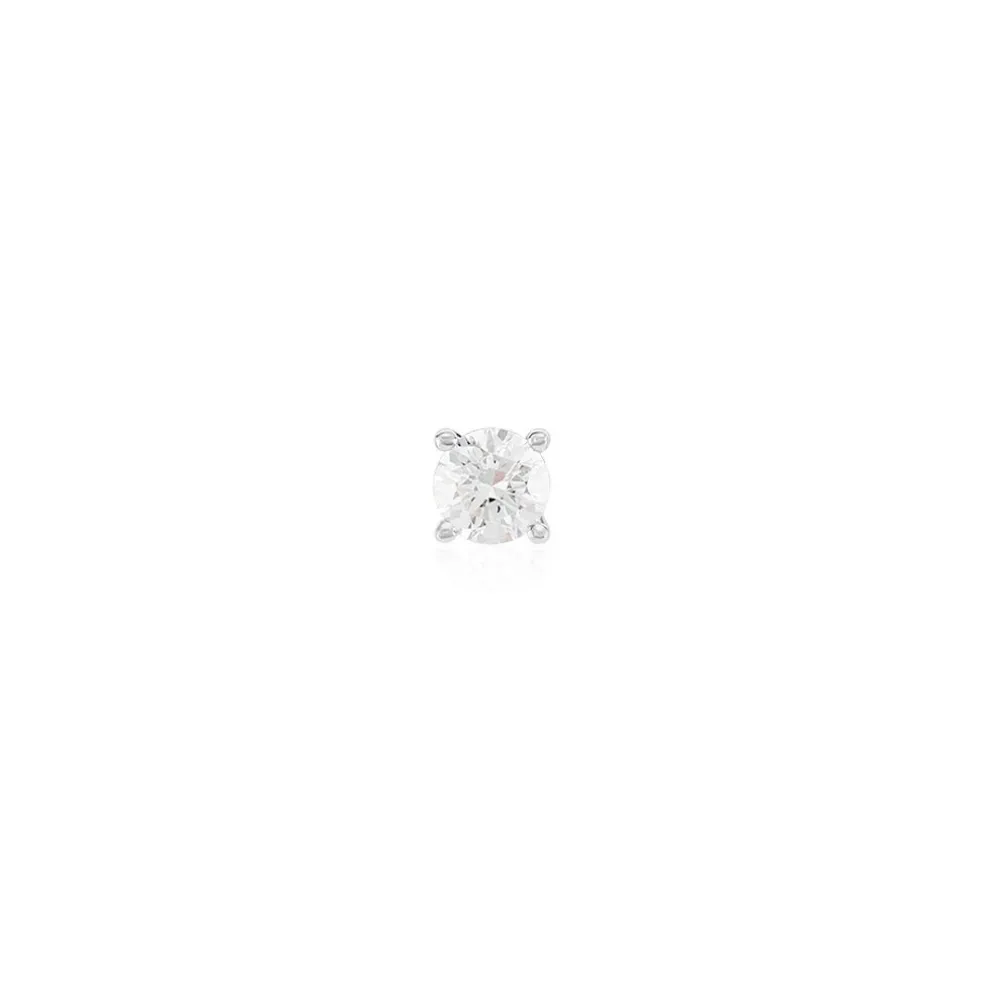 Boucle D'oreille Puce Unitaire Victoria Or Blanc Diamant