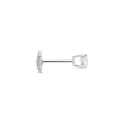 Boucle D'oreille Puce Unitaire Victoria Or Blanc Diamant