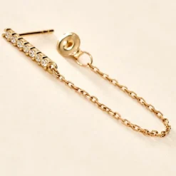 Boucle D'oreille Unitaire Barbra Or Jaune Oxyde De Zirconium