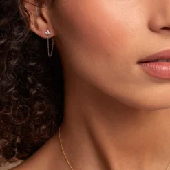 Boucle D'oreille Unitaire Edweena Or Jaune Oxyde De Zirconium