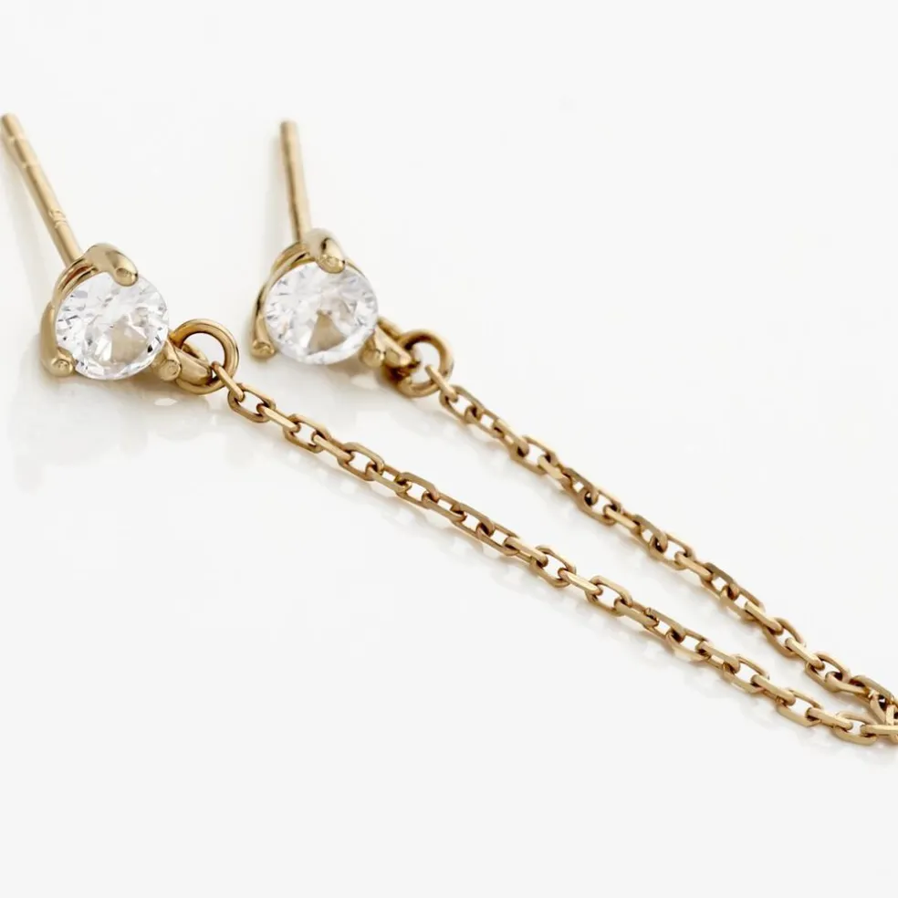 Boucle D'oreille Unitaire Pendante Viviette Or Jaune Oxyde