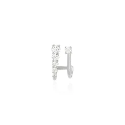 Boucle D'oreille Unitaire Minty Argent Blanc Oxyde De Zirconium