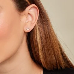 Boucles D'oreille Puce Unitaire Oya Or Jaune Oxyde De Zirconium